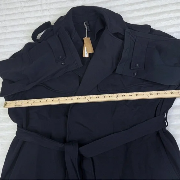 NWT SKIMS Boyfriend Fleece Oversized Trench Coat • Washed Onyx • Women’s S  New - Picture 12 of 15